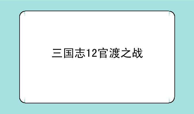三国志12官渡之战