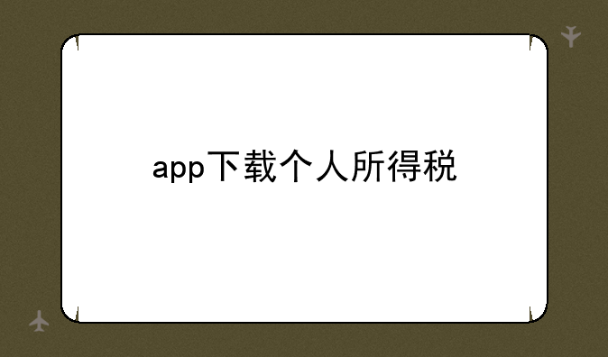 app下载个人所得税