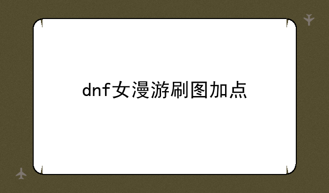 dnf女漫游刷图加点