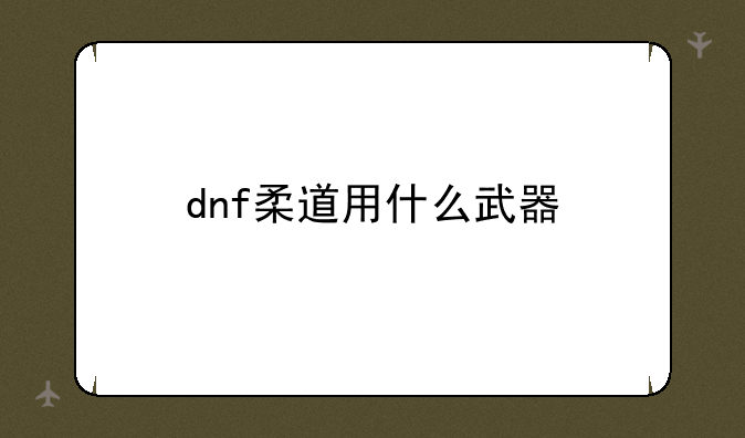 dnf柔道用什么武器