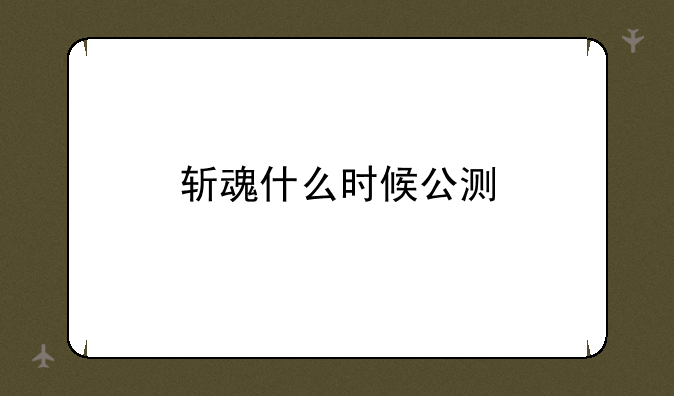 斩魂什么时候公测