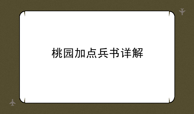 桃园加点兵书详解