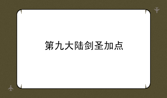 第九大陆剑圣加点