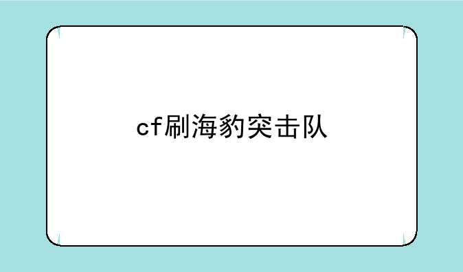 cf刷海豹突击队