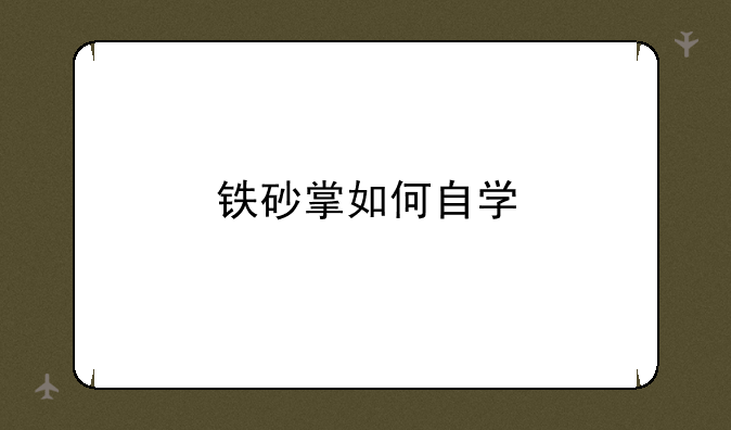 铁砂掌如何自学