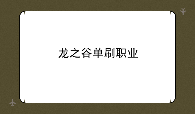 龙之谷单刷职业