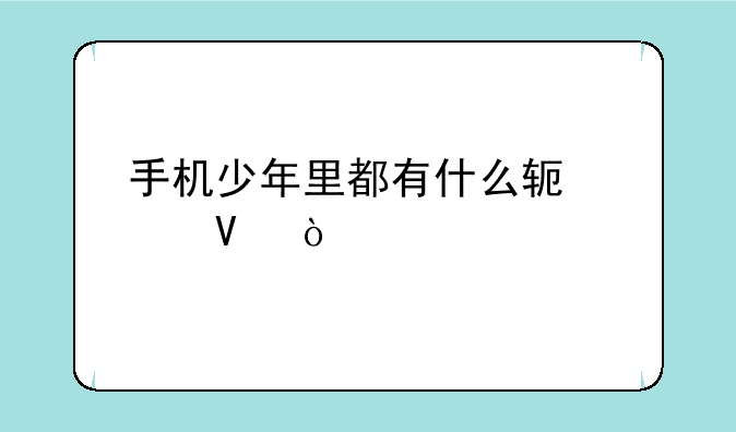 手机少年里都有什么软件啊？