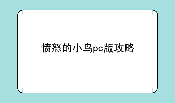 愤怒的小鸟pc版攻略