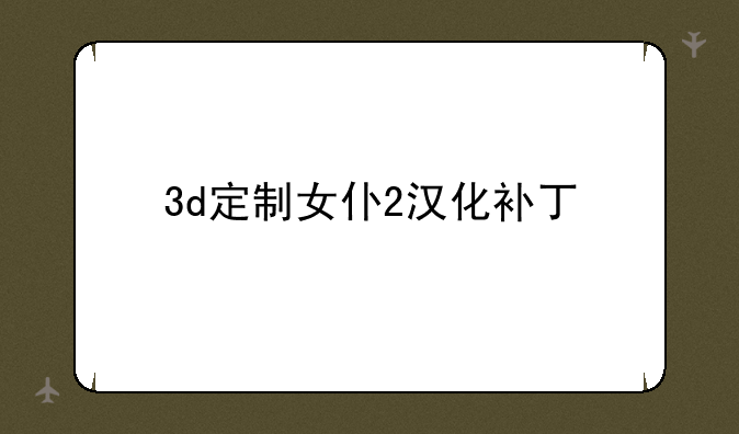 3d定制女仆2汉化补丁