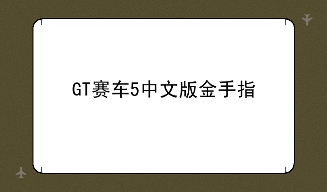 GT赛车5中文版金手指