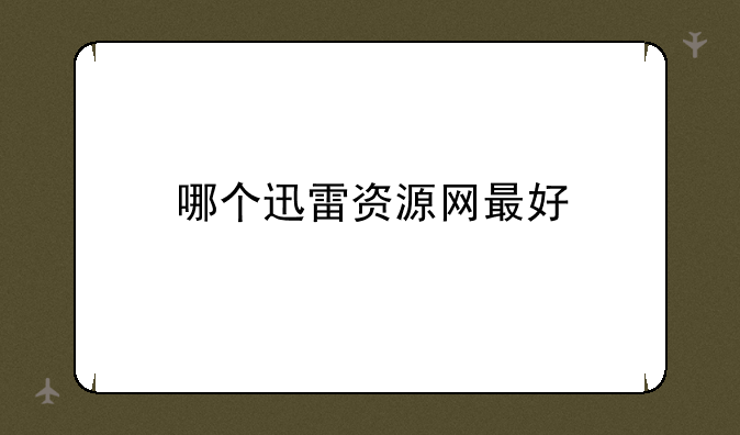 哪个迅雷资源网最好