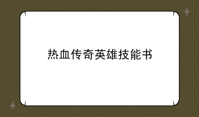 热血传奇英雄技能书