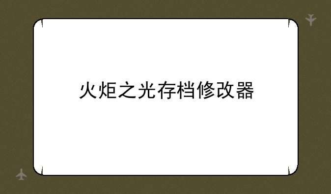 火炬之光存档修改器
