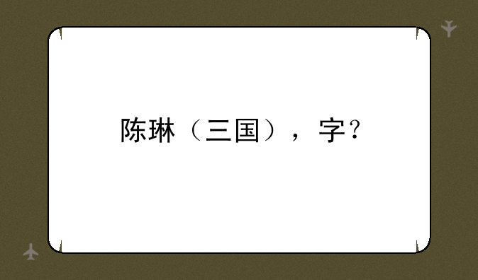 陈琳（三国），字？