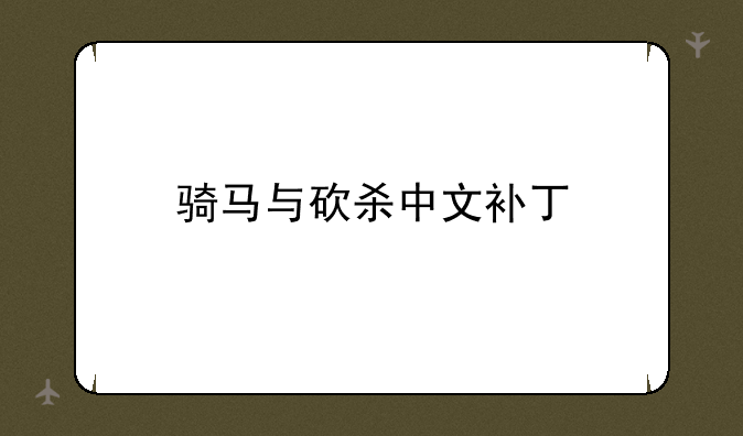 骑马与砍杀中文补丁