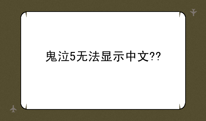 鬼泣5无法显示中文??
