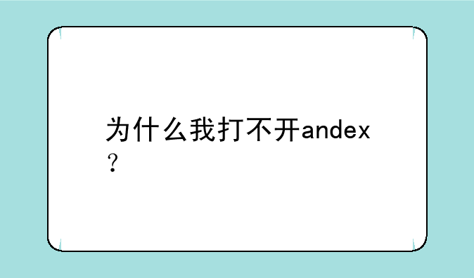 为什么我打不开andex？