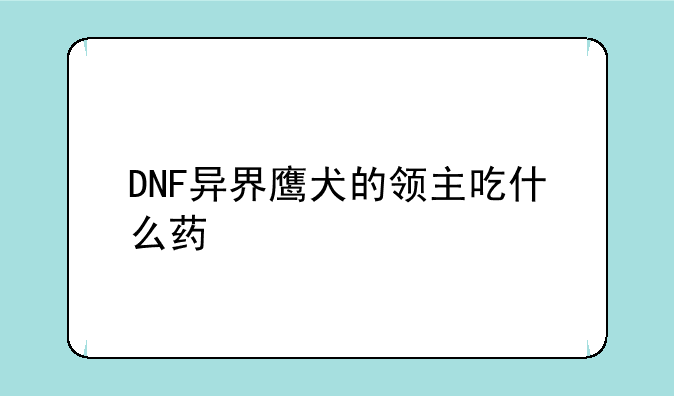 DNF异界鹰犬的领主吃什么药