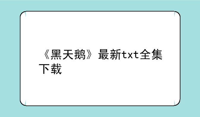 《黑天鹅》最新txt全集下载
