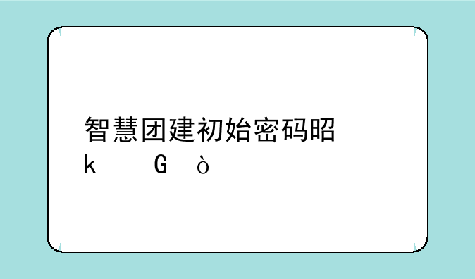 智慧团建初始密码是多少？