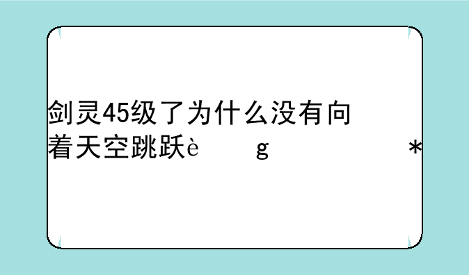 剑灵45级了为什么没有向着天空跳跃这个任务