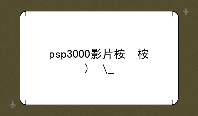 psp3000影片格式