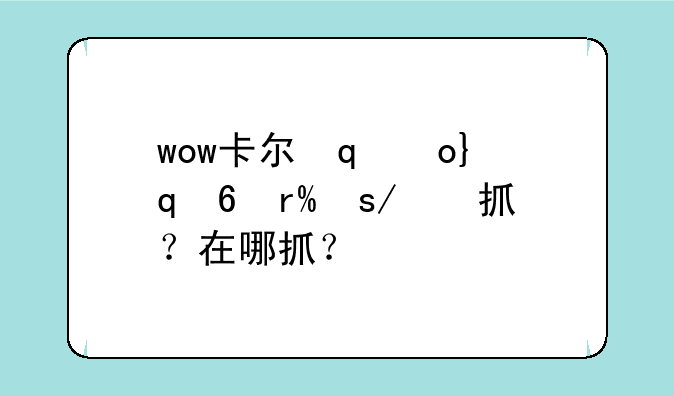 wow卡尔金几级可以抓？在哪抓？
