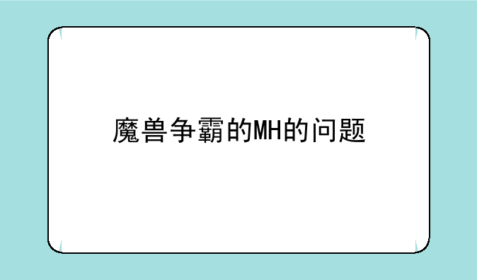 魔兽争霸的MH的问题