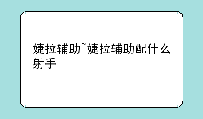 婕拉辅助~婕拉辅助配什么射手