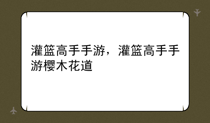 灌篮高手手游，灌篮高手手游樱木花道