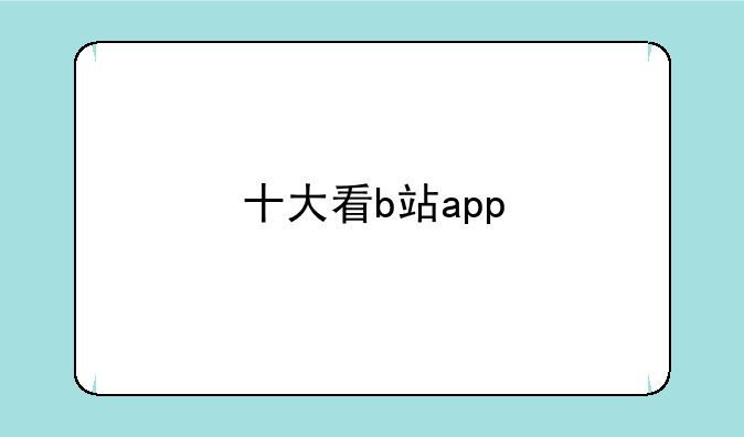 十大看b站app